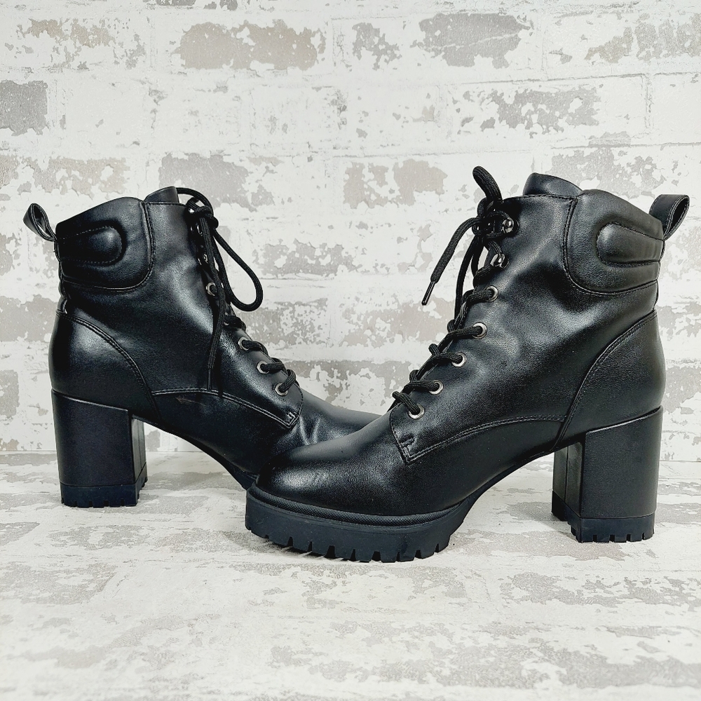 New Aerosoles Esen Faux Leather Lace Up Boots K568 - Picture 5 of 12
